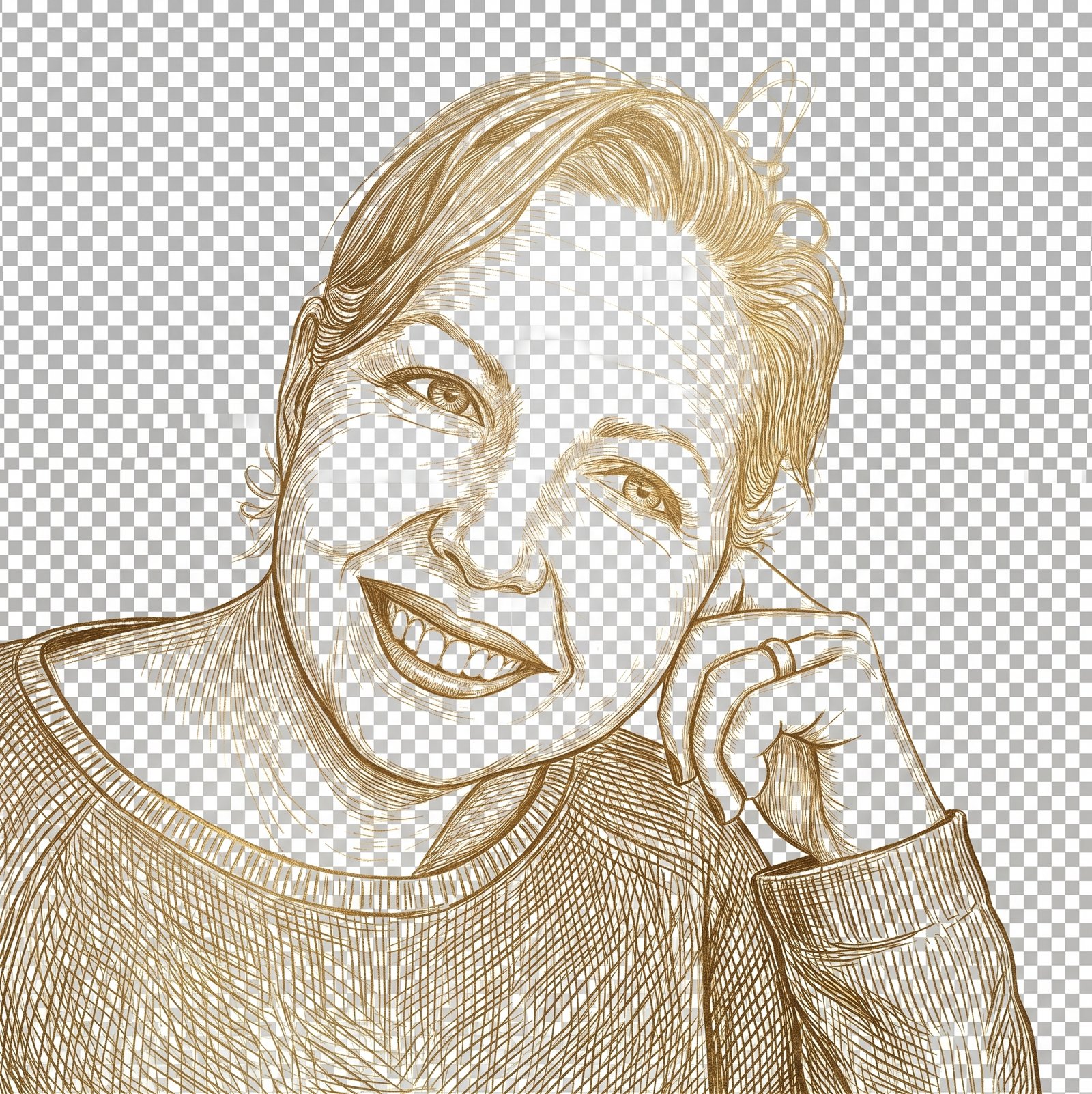 Portrait au trait de Mélaine, fondatrice